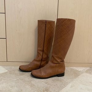 Stephanie Kelian brown woven leather boots